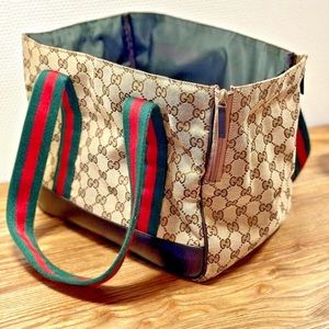 Gucci Sherry Line GG Beige Canvas Dog Carrier